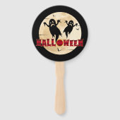Halloween Maan Silhouet Geesten Vleermuizen Handwaaier (Achterkant)