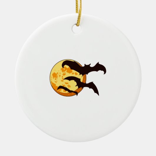 Halloween Maan & Vleermuizen Keramisch Ornament (Voorkant)