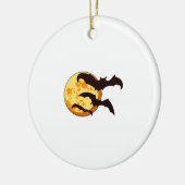 Halloween Maan & Vleermuizen Keramisch Ornament (Links)