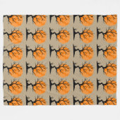 Halloween maanverlichte bomen fleece deken (Voorkant (Horizontaal))