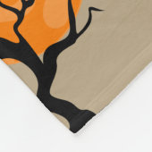 Halloween maanverlichte bomen fleece deken (Hoek)
