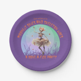 Halloween Maanverlichte Skies en Skeleton Vibes Papieren Bordje