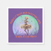 Halloween Maanverlichte Skies en Skeleton Vibes Servet (Voorkant)