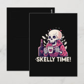 halloween maar het is skelly tijd briefkaart (Voorkant / Achterkant)