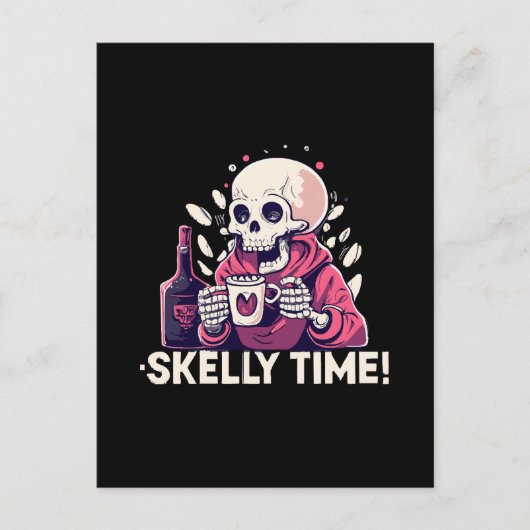 halloween maar het is skelly tijd briefkaart (Voorkant)