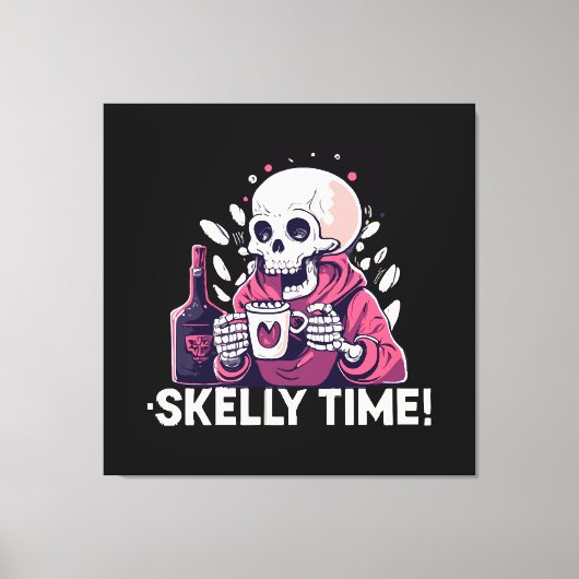 halloween maar het is skelly tijd canvas afdruk (Voorkant)