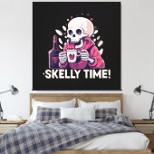 halloween maar het is skelly tijd canvas afdruk (Insitu (Slaapkamer))