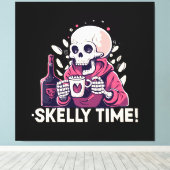 halloween maar het is skelly tijd canvas afdruk (Insitu (Houten vloer))