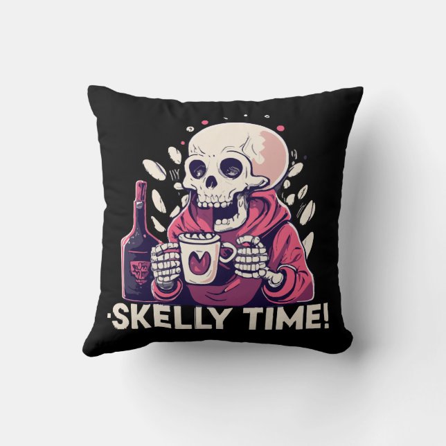 halloween maar het is skelly tijd kussen (Achterkant)