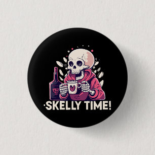 halloween maar het is skelly tijd ronde button 3,2 cm