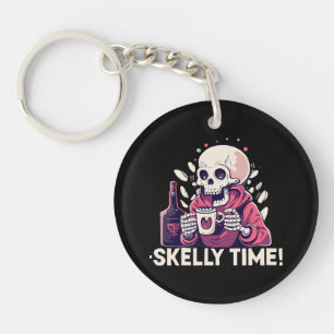 halloween maar het is skelly tijd sleutelhanger