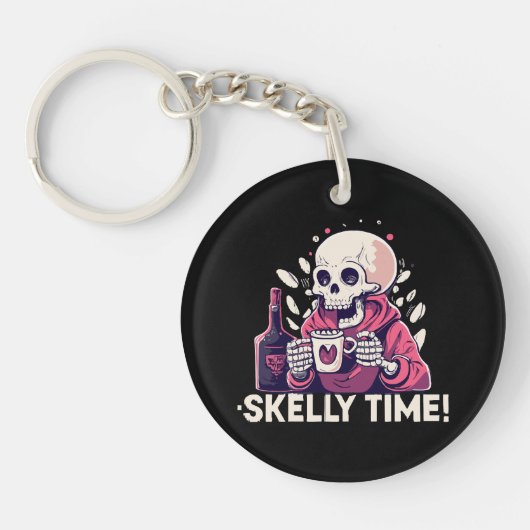 halloween maar het is skelly tijd sleutelhanger (Voorkant)