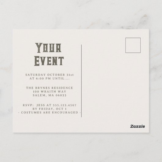 Halloween Macabre Creepy Witch Eye Briefkaart (Achterkant)