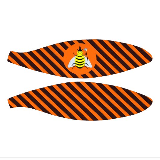 Halloween Magic Bee Witch Oranje en Black Stripes Basketbal (Panelen)
