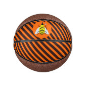 Halloween Magic Bee Witch Oranje en Black Stripes Basketbal (Voorkant)