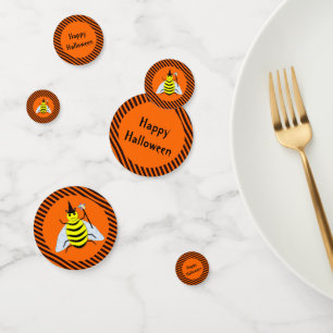 Halloween Magic Bee Witch Oranje en Black Stripes Confetti