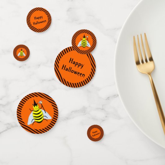 Halloween Magic Bee Witch Oranje en Black Stripes Confetti (Groep)