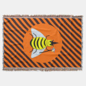 Halloween Magic Bee Witch Oranje en Black Stripes Deken (Voorkant)