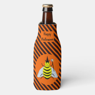 Halloween Magic Bee Witch Oranje en Black Stripes Flesjeskoeler