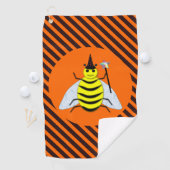 Halloween Magic Bee Witch Oranje en Black Stripes Golfhanddoek (Insitu)