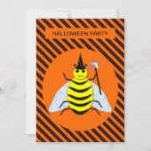 Halloween Magic Bee Witch Oranje en Black Stripes Kaart (Voorkant)