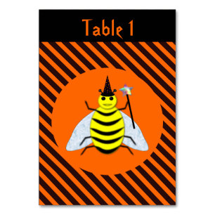 Halloween Magic Bee Witch Oranje en Black Stripes Kaart