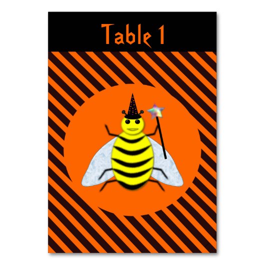 Halloween Magic Bee Witch Oranje en Black Stripes Kaart (Voorkant)