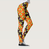 Halloween Magic Bee Witch Oranje en Black Stripes Leggings (Rechts)