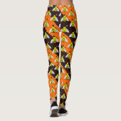 Halloween Magic Bee Witch Oranje en Black Stripes Leggings (Achterkant)