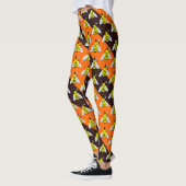Halloween Magic Bee Witch Oranje en Black Stripes Leggings (Links)