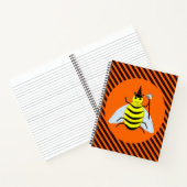 Halloween Magic Bee Witch Oranje en Black Stripes Notitieboek (Binnen)