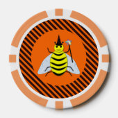 Halloween Magic Bee Witch Oranje en Black Stripes Poker Chips (Voorkant)