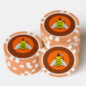 Halloween Magic Bee Witch Oranje en Black Stripes Poker Chips (Opstapeling)