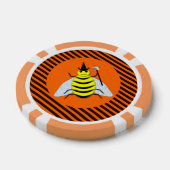 Halloween Magic Bee Witch Oranje en Black Stripes Poker Chips (Enkel)