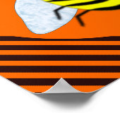 Halloween Magic Bee Witch Oranje en Black Stripes Poster (Hoek)