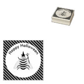 Halloween Magic Bee Witch Oranje en Black Stripes Rubberstempel (Gestempeld)