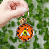 Halloween Magic Bee Witch Oranje en Black Stripes Sleutelhanger (Hand)