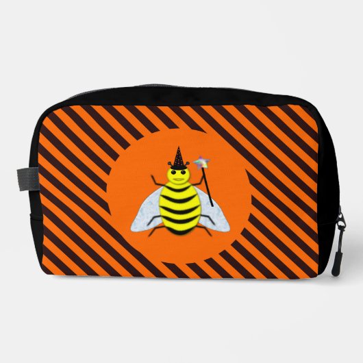 Halloween Magic Bee Witch oranje en Black Stripes Toilettasje (Voorkant)