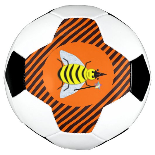 Halloween Magic Bee Witch Oranje en Black Stripes Voetbal (Gedraaid)