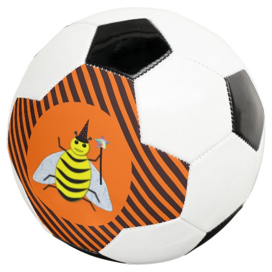 Halloween Magic Bee Witch Oranje en Black Stripes Voetbal (Drie kwart)