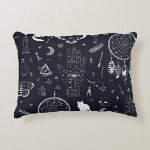 Halloween Magic: Doodle-patroon. Accent Kussen