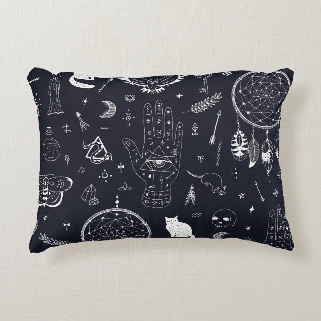 Halloween Magic:  Doodle-patroon. Accent Kussen (Voorkant)