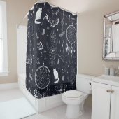 Halloween Magic:  Doodle-patroon. Douchegordijn (In situ)