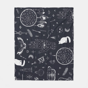 Halloween Magic: Doodle-patroon. Fleece Deken