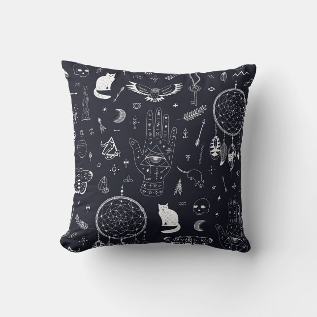 Halloween Magic:  Doodle-patroon. Kussen (Voorkant)