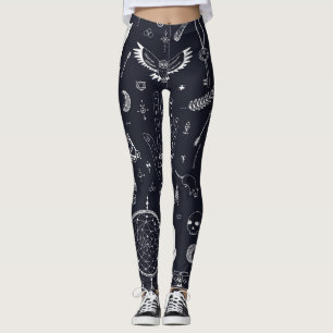 Halloween Magic:  Doodle-patroon. Leggings
