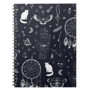 Halloween Magic:  Doodle-patroon. Notitieboek
