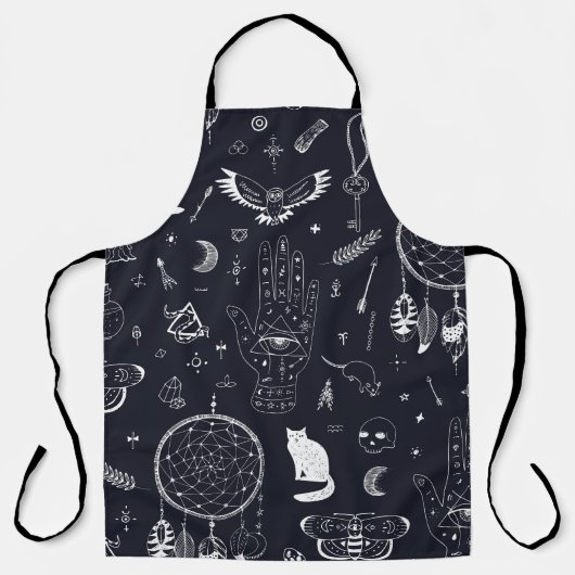 Halloween Magic: Doodle-patroon. Schort (Voorkant)