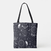 Halloween Magic: Doodle-patroon. Tote Bag (Achterkant)