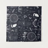 Halloween Magic: Doodle-patroon. Wandkleed (Voorkant (horizontaal))
